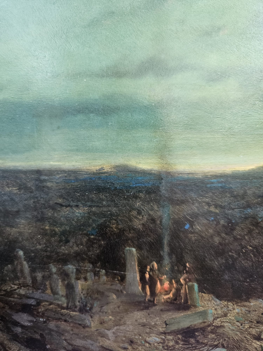 Night Landscape In European Türkiye, Oil On Wood Attributed To Jean Baptiste Durand Brager-photo-3
