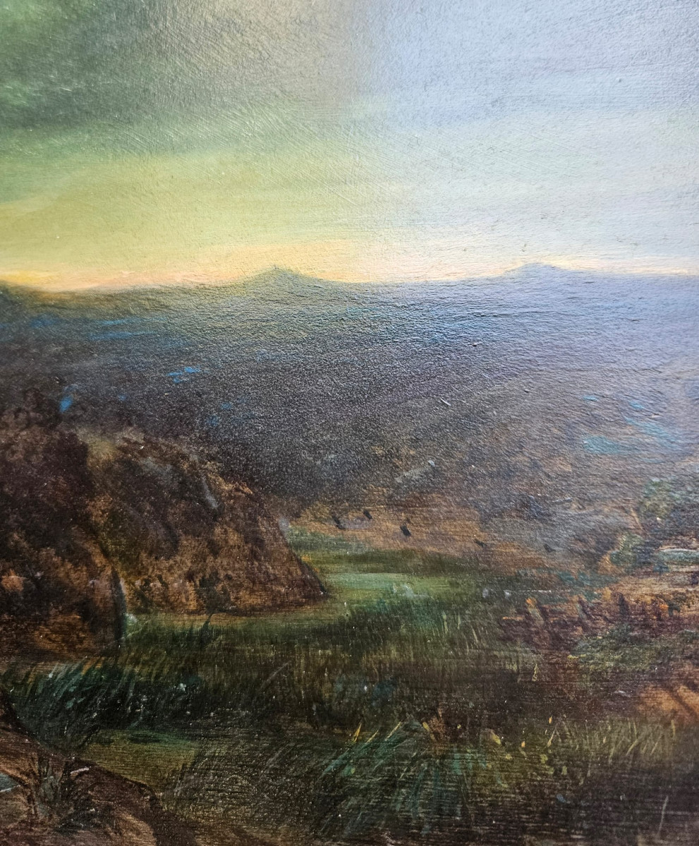Night Landscape In European Türkiye, Oil On Wood Attributed To Jean Baptiste Durand Brager-photo-4