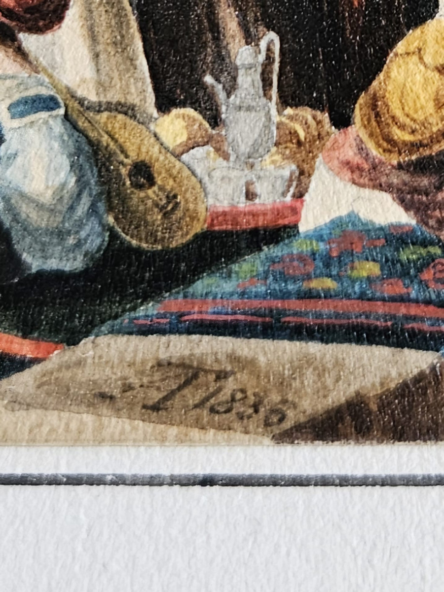2 aquarelles d'après des gravures de David Roberts, vues de Grenade-photo-3