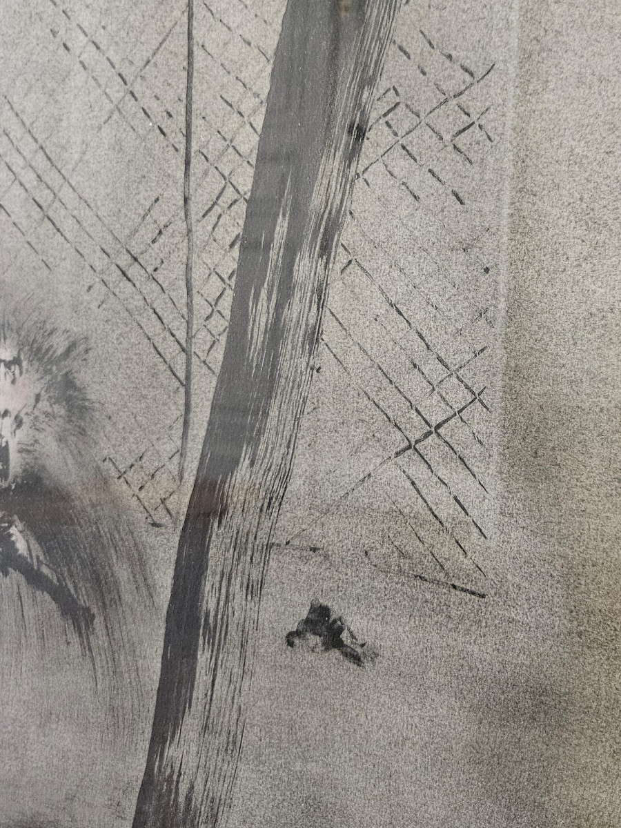 Monkey, 1979, Color Lithograph By Gérard Barthélémy, Dedicated To Sam Szafran-photo-3