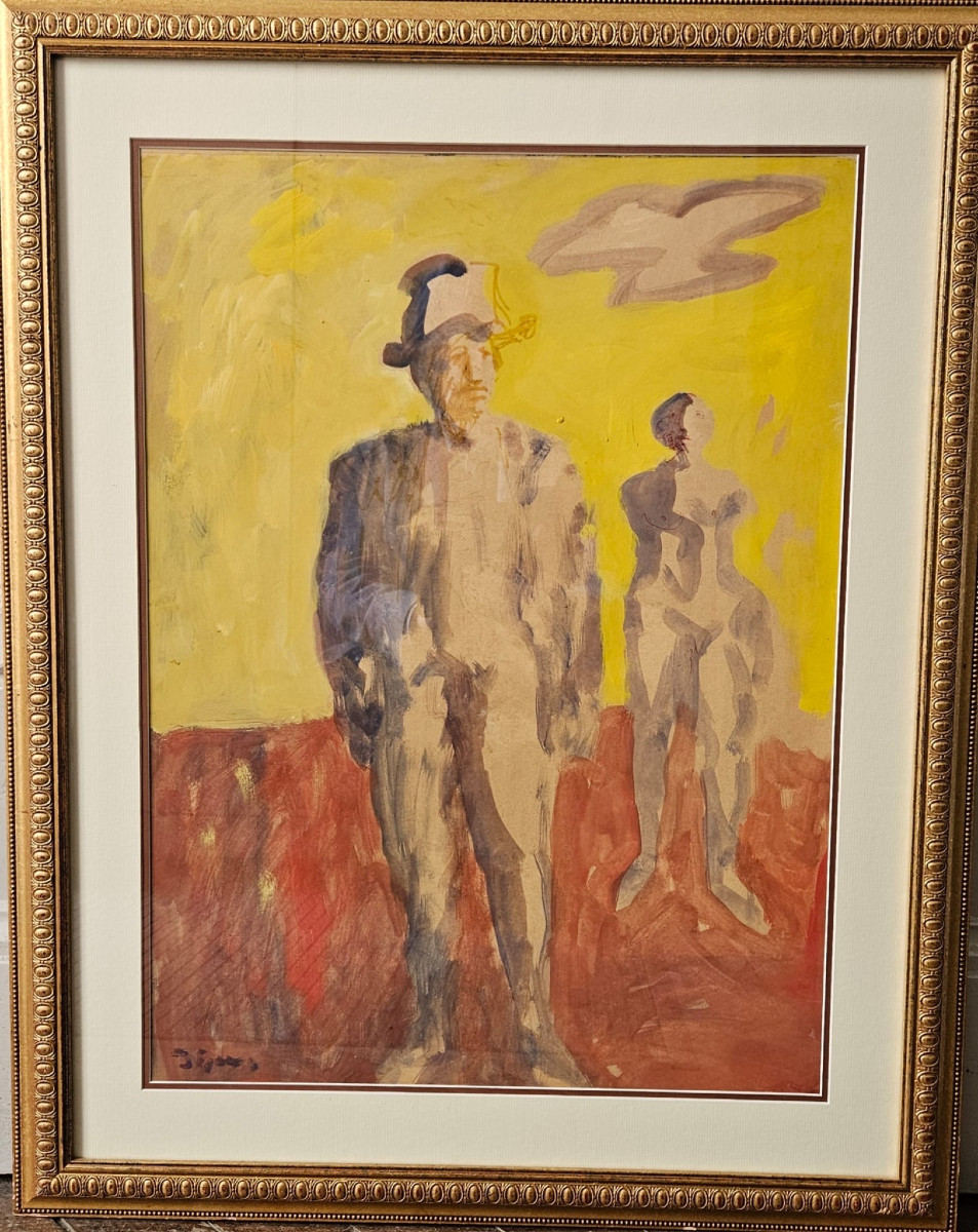 Jean Paul Belmondo par Vigny, gouache, 4-10-1969