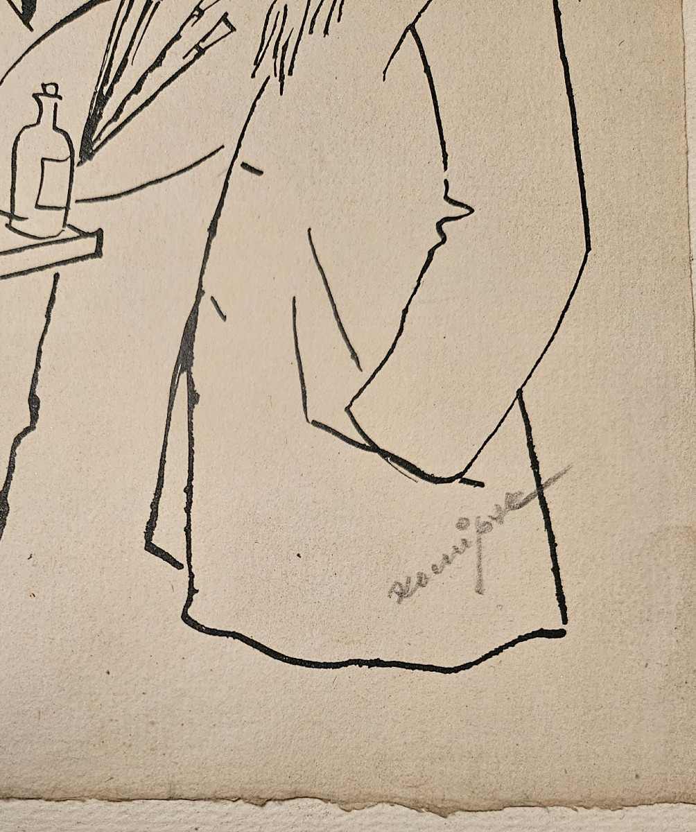 Dessin original de Jan Konüpek pour "Skizza" de Miloslav Novotny, plume 1930.-photo-2