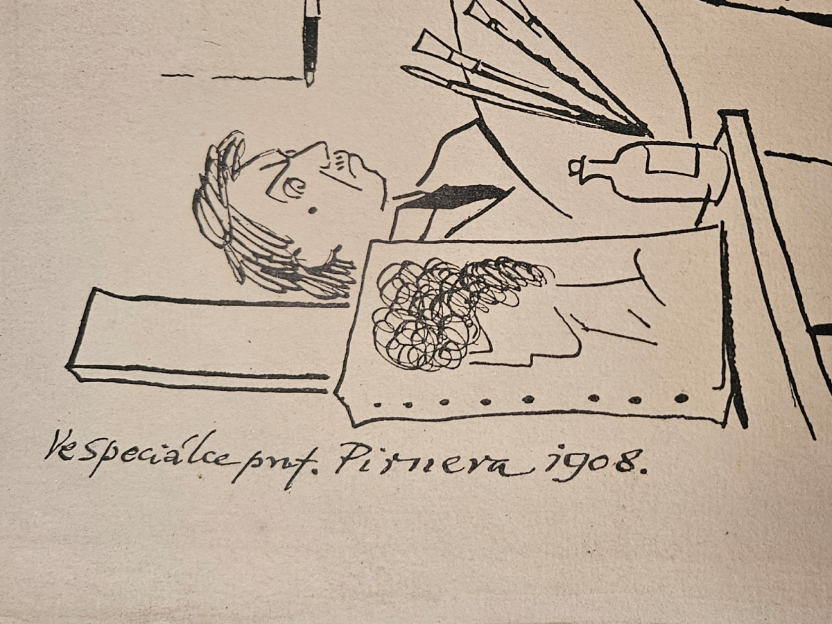 Dessin original de Jan Konüpek pour "Skizza" de Miloslav Novotny, plume 1930.-photo-3