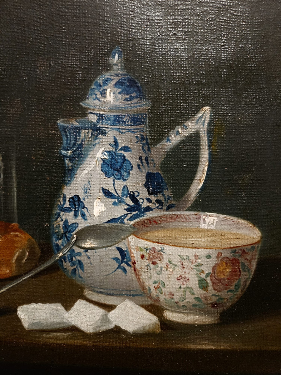 Breakfast, Still Life By Adolphe Phalipon, Oil On Canvas-photo-2