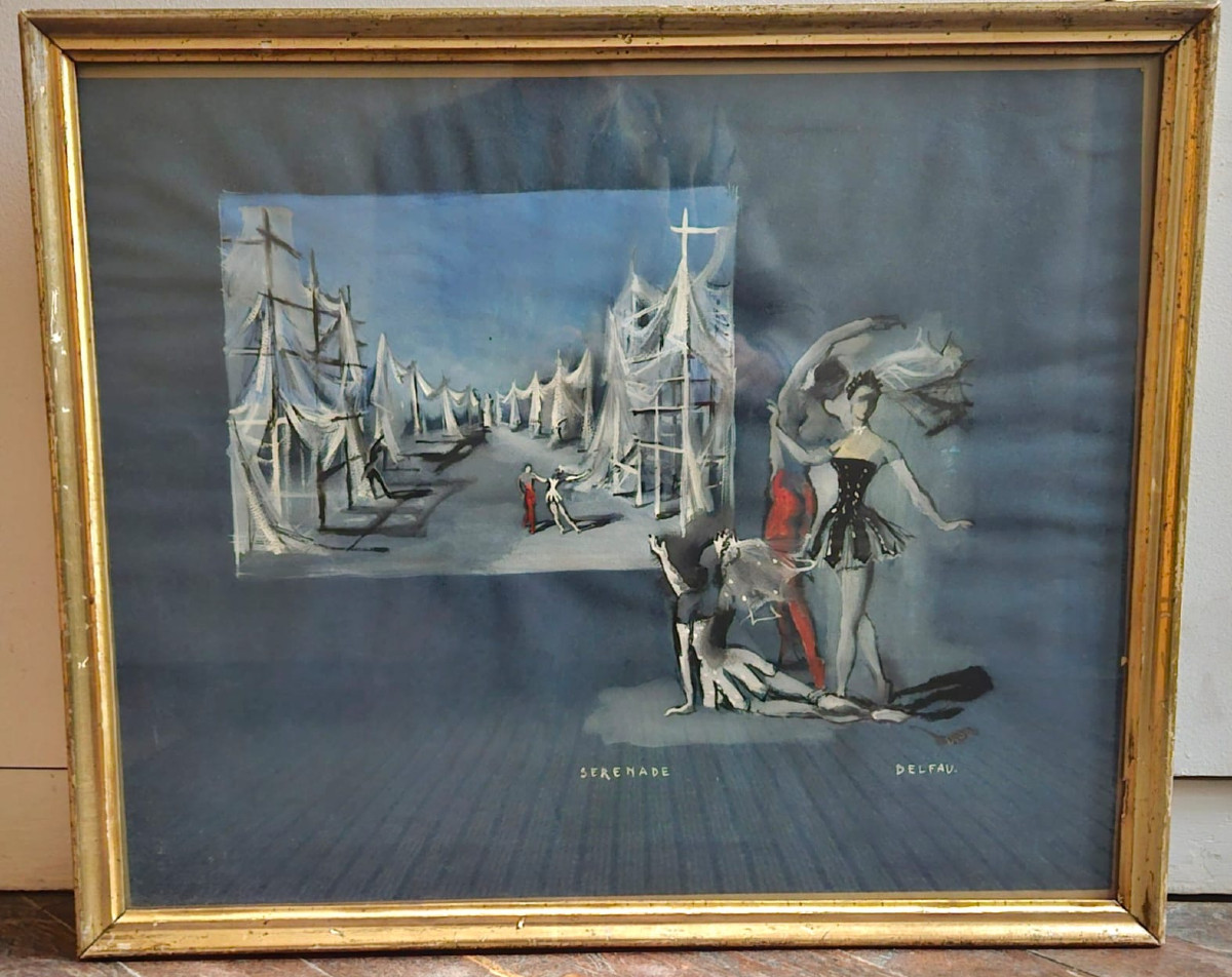Projet de décor pour Sérénade par André Delfau-photo-2