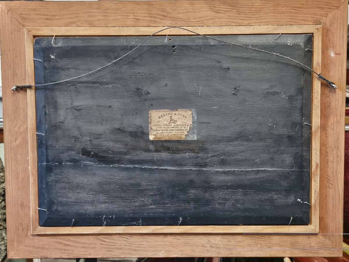 Cour de ferme à Ecouen (?), huile sur bois de Paul Seignac-photo-4