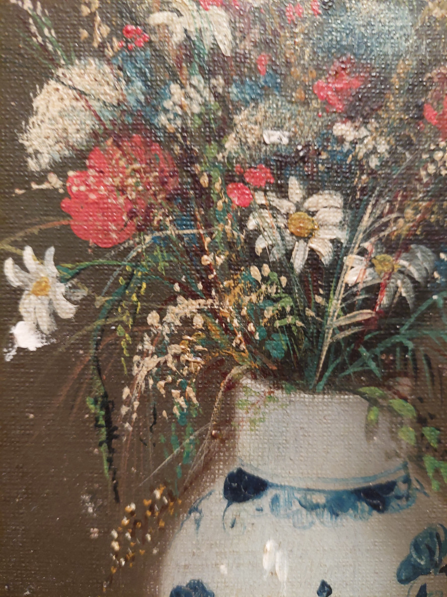 Nature morte aux quartiers d'orange, huile sur toile d' Adolphe Phalipon-photo-3