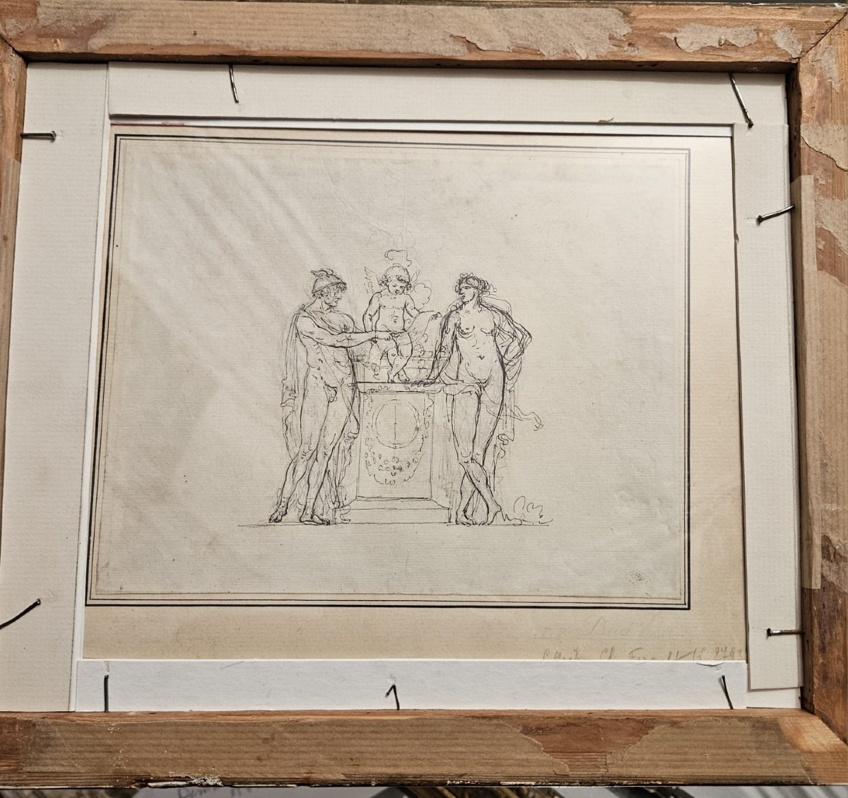 Dessin pour une pendule, fin XVIIIème, portant le cachet de la collection Charles Ferault-photo-3