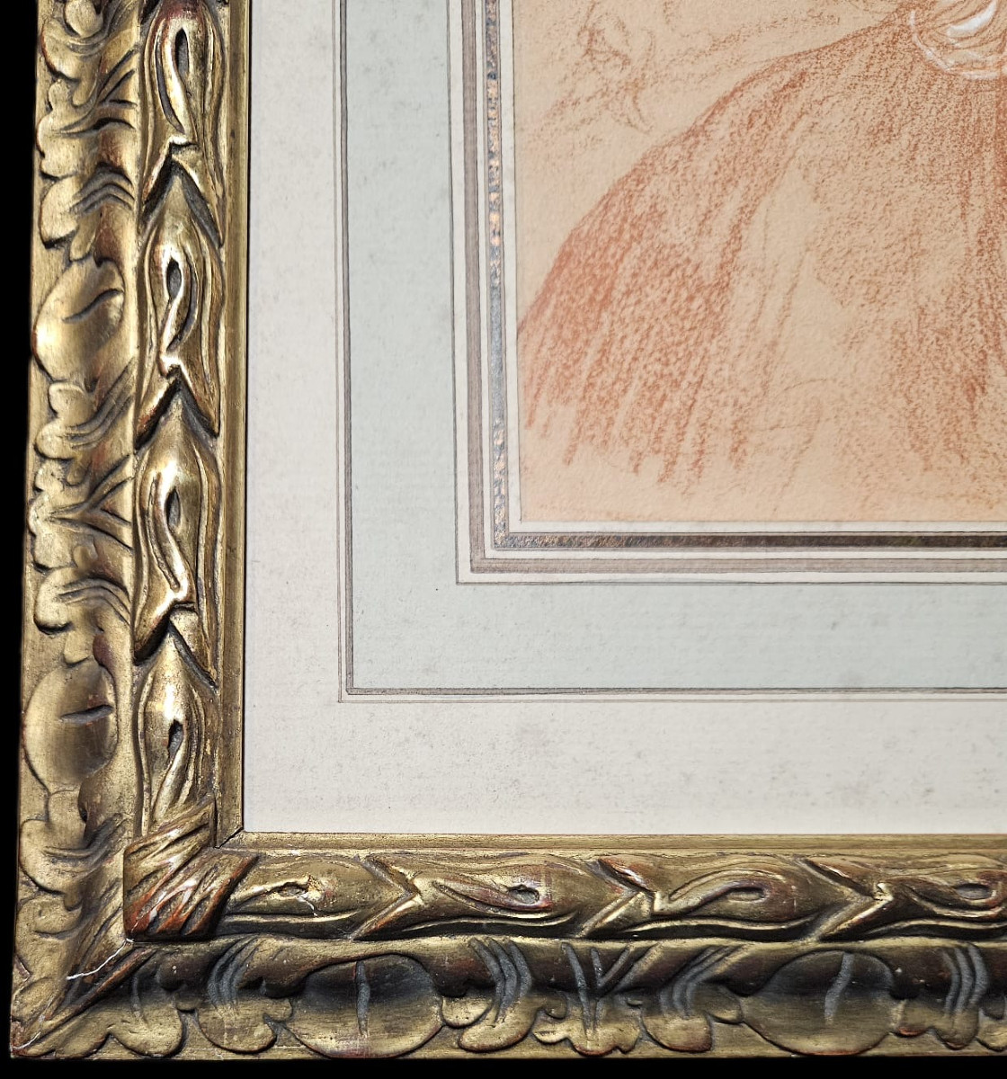 Self-portrait Of Léon Detroy, Sanguine Drawing, Circa 1930-photo-2