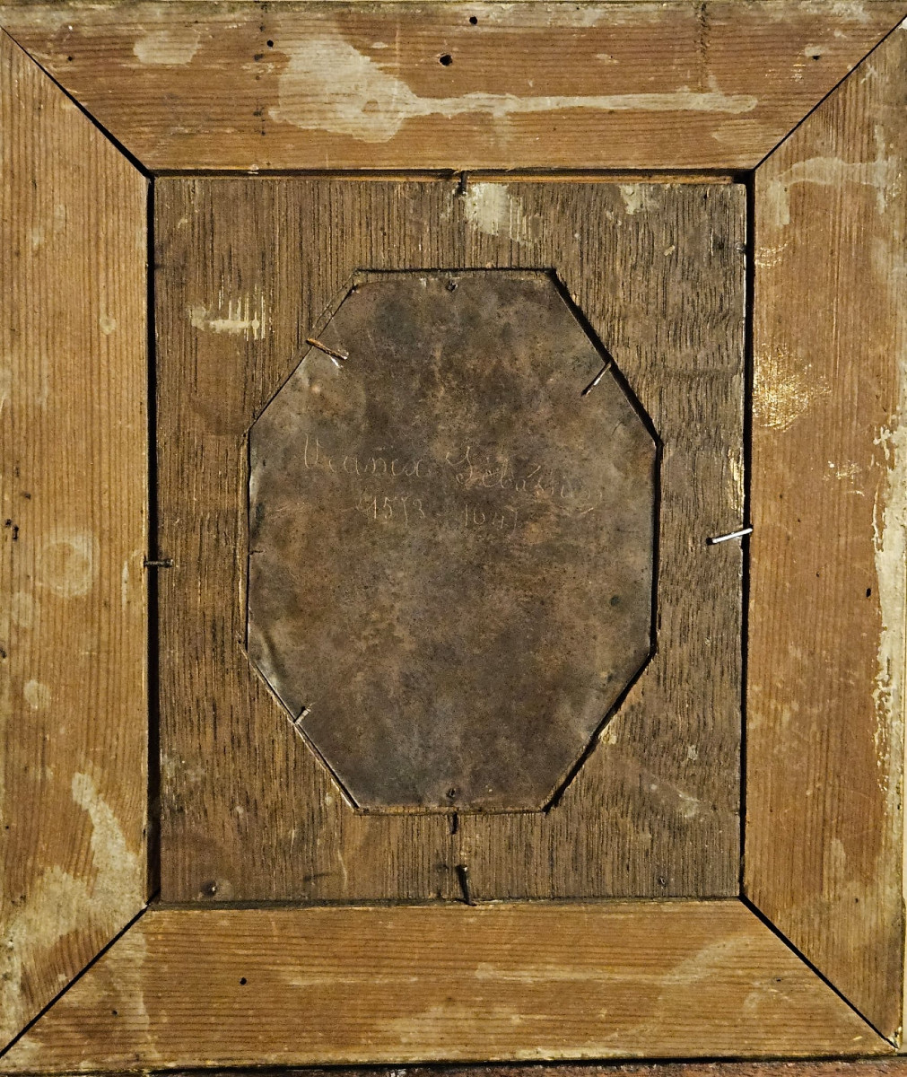 Station de chemin de croix, huile sur cuivre, Ecole du Nord, XVIIème siècle-photo-2