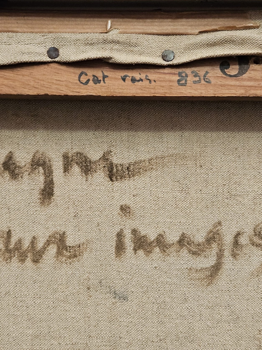 Anne-Marie aux images, huile sur toile de Paul Charlemagne, circa 1950-photo-3