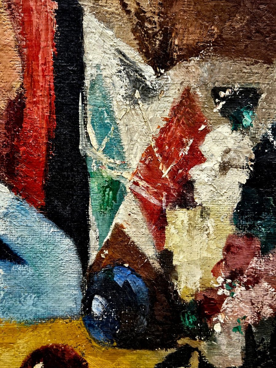 Ophicleide, Oil On Canvas By Paul Charlemagne, Exhibited At The Salon Des Indépendants In 1958.-photo-4