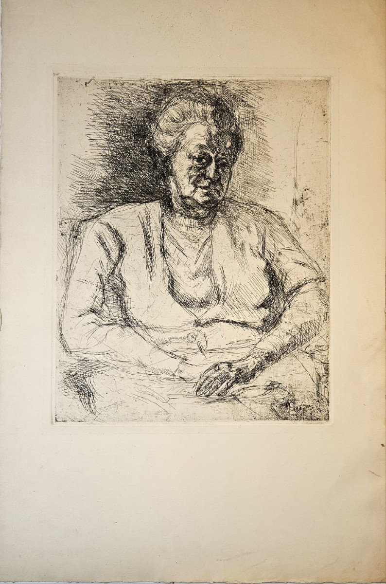 Gravure de Solange de Bièvre: Portrait de sa mère