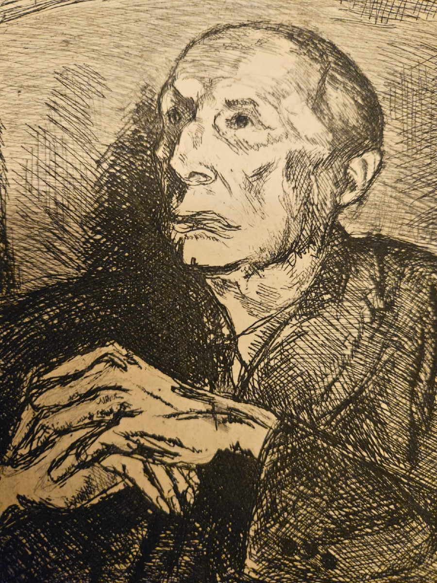 Gravure de Solange de Bièvre, portrait de son père.-photo-2