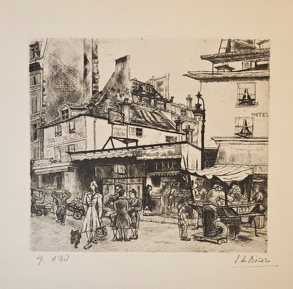 Rue Visconti, gravure de Solange de Bièvre
