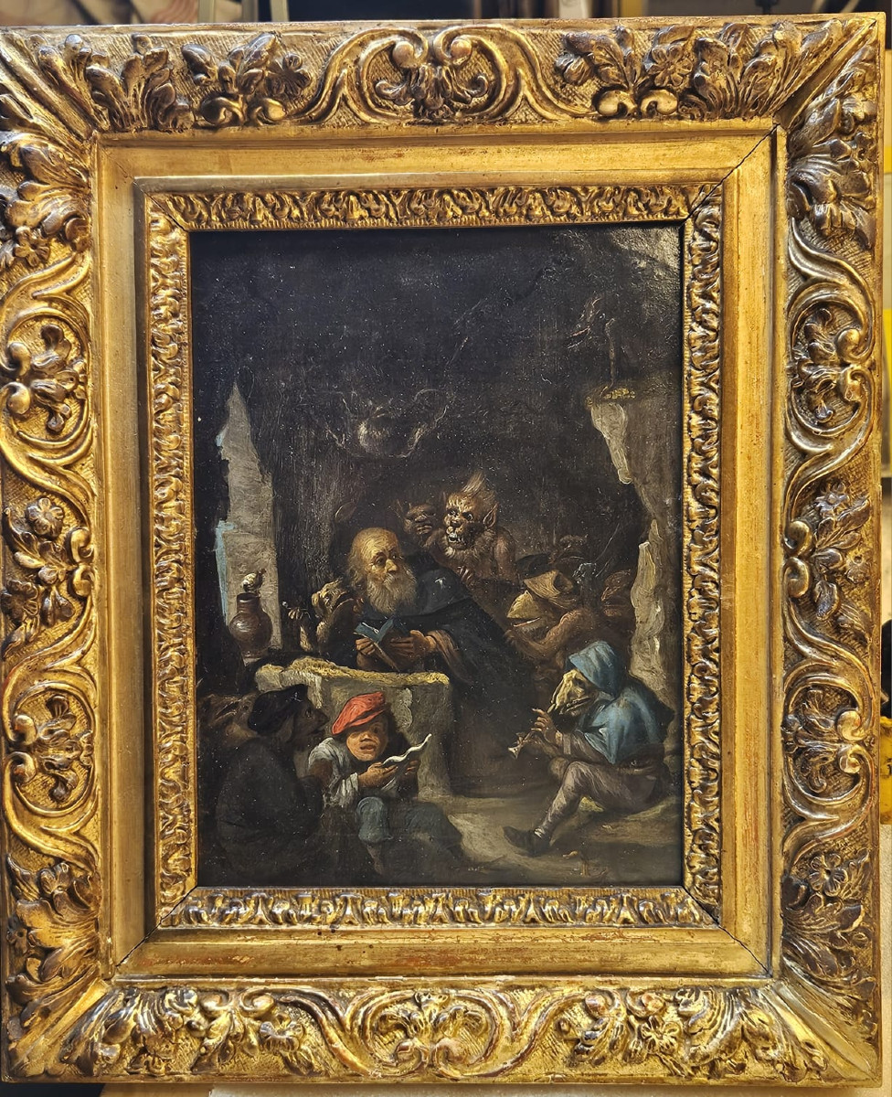 The Temptation Of Saint Anthony, Oil On Copper, Workshop Of David Teniers