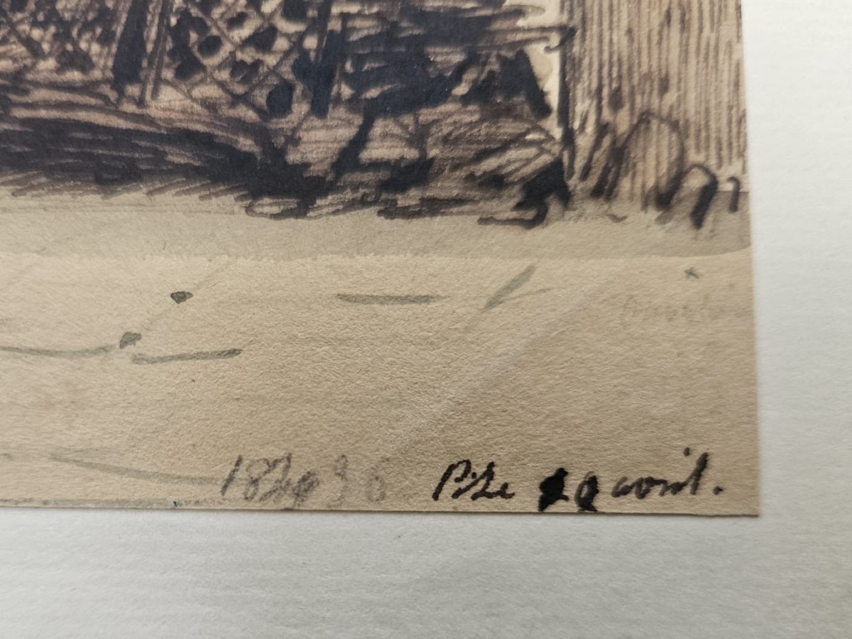 Dessin aquarellé: Barricade à Pise en 1849 d'Auguste Raffet-photo-3