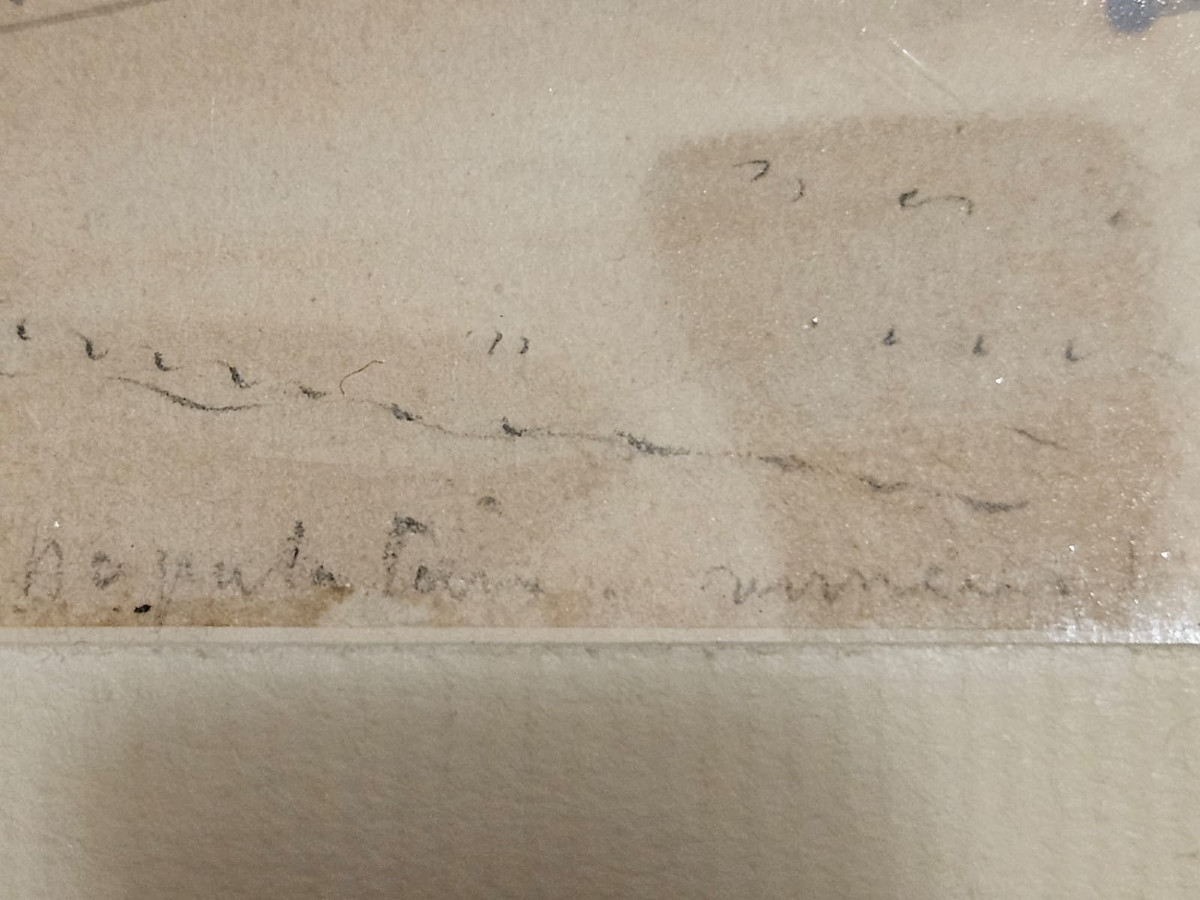 Aquarelle sur traits de plume d'Auguste Raffet, au verso: Cantonnement d'une armée devant Pise-photo-1