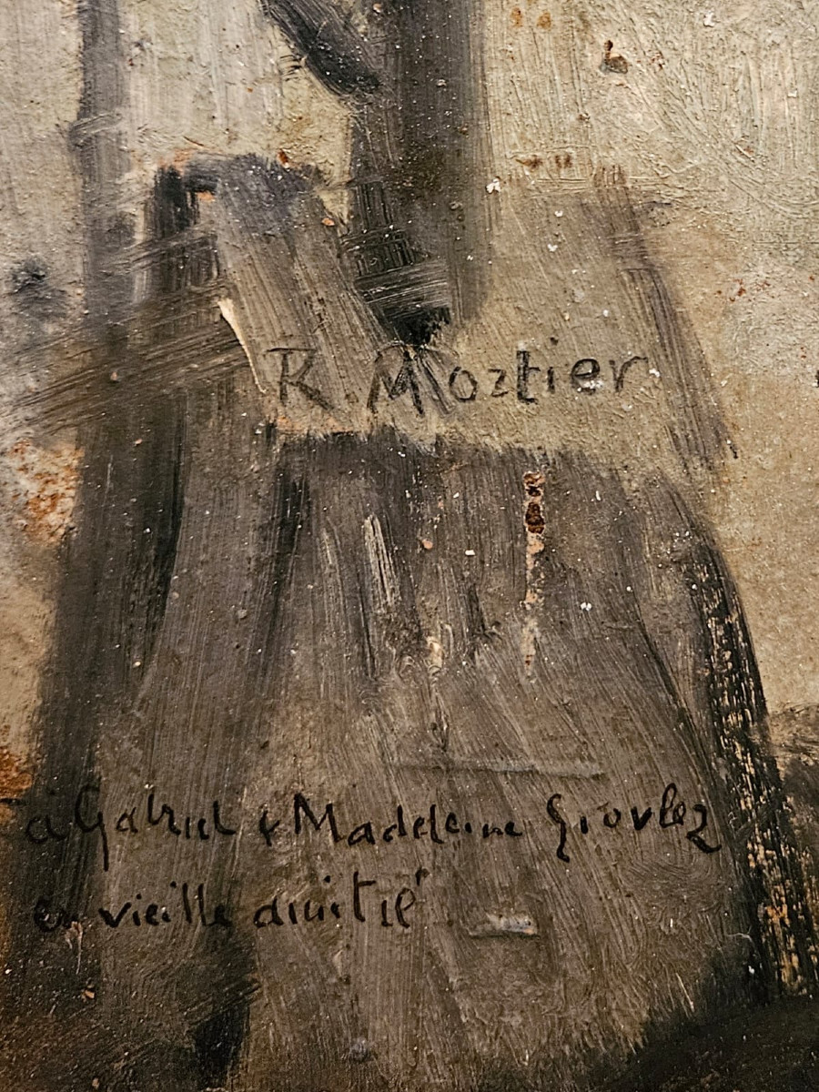 Oil On Cardboard By Robert Mortier (1878-1940)-photo-4