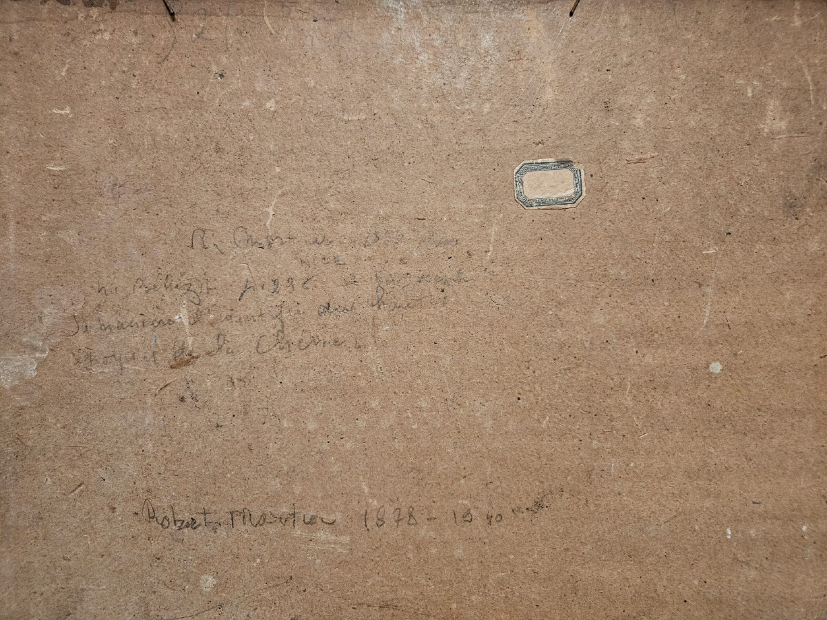 Oil On Cardboard By Robert Mortier (1878-1940)-photo-1