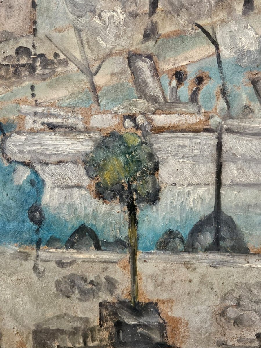 Oil On Cardboard By Robert Mortier (1878-1940)-photo-1