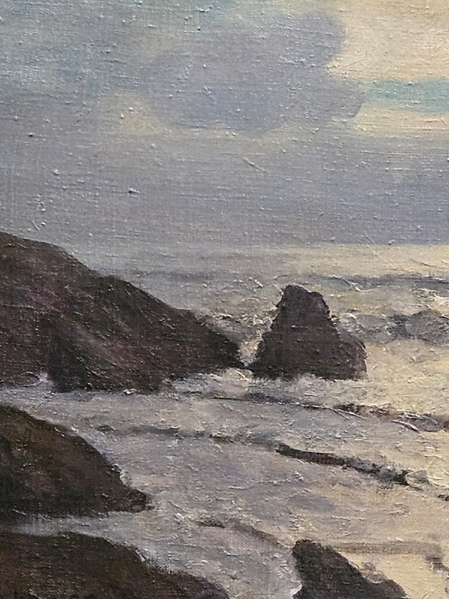 Sea, Oil On Canvas By Arsène Chabagnan Or Arsen Shabanyan-photo-3