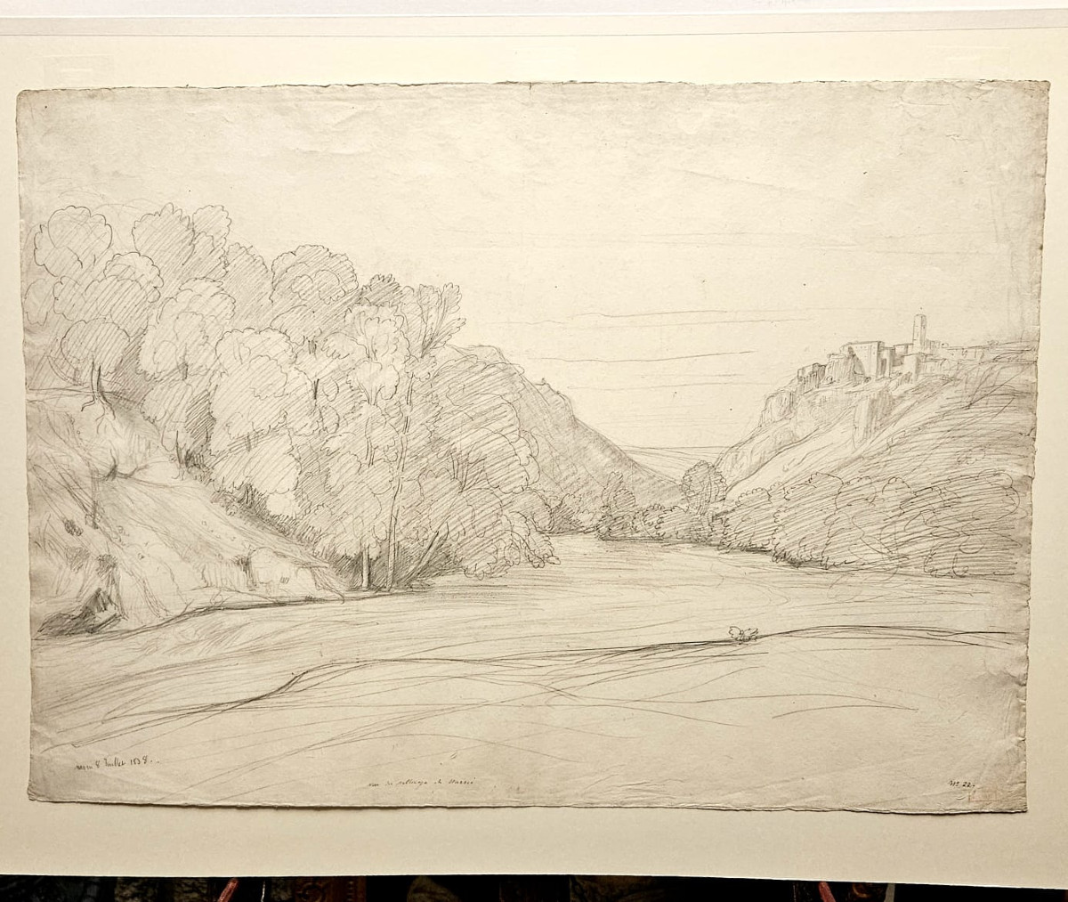 Vue du village de Narni, dessin de Louis Cabat, 1838-photo-1