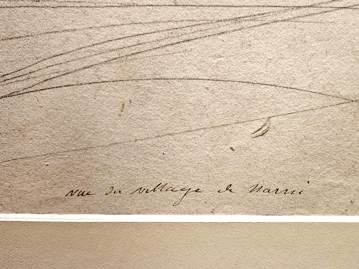 Vue du village de Narni, dessin de Louis Cabat, 1838-photo-4