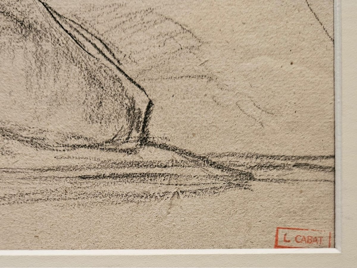 3 Trees, Drawing By Louis Cabat, Charcoal-photo-3