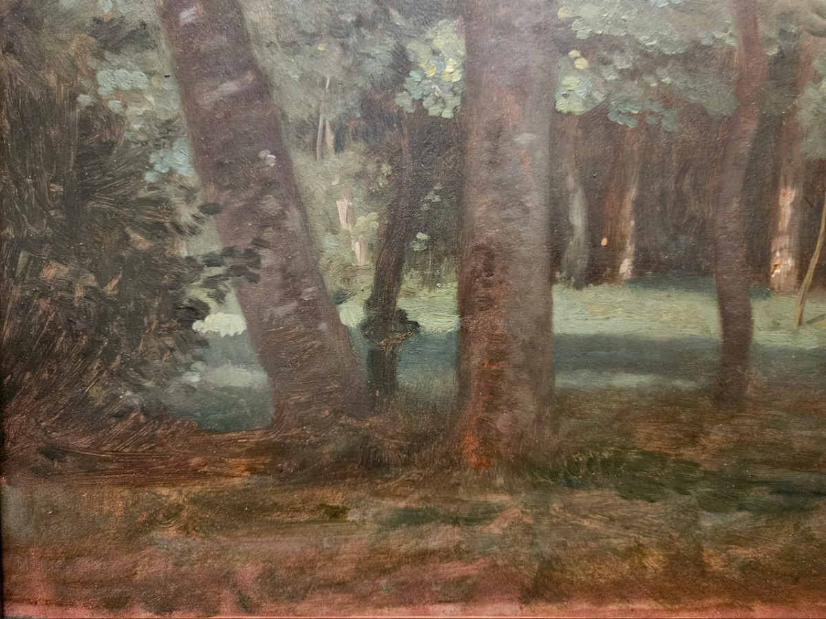 Clairière à Bercenay-en-Othe, huile sur carton de Louis Cabat, 1857-photo-2