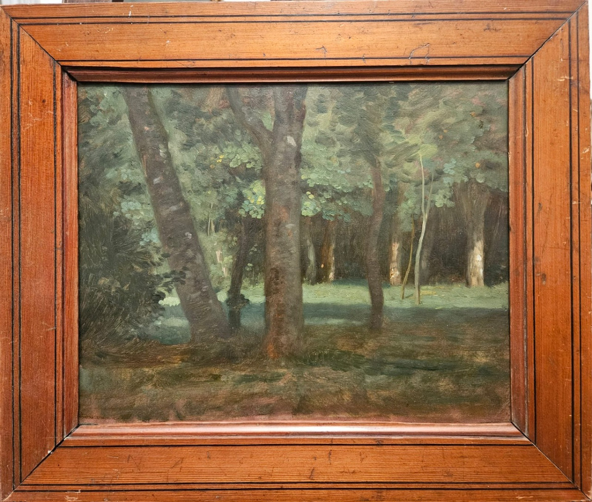 Clairière à Bercenay-en-Othe, huile sur carton de Louis Cabat, 1857