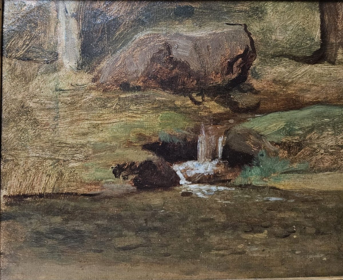 The Source, Oil On Paper By Louis Cabat-photo-2