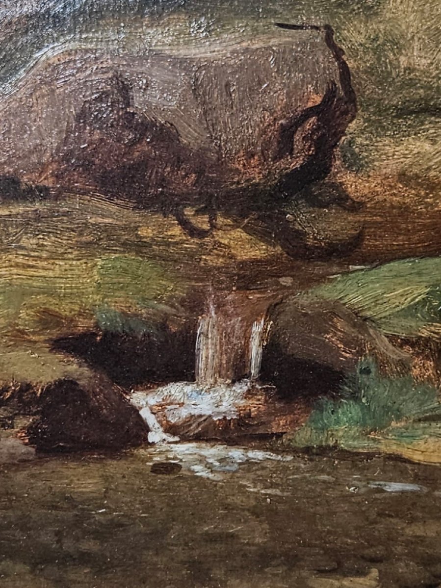 The Source, Oil On Paper By Louis Cabat-photo-3
