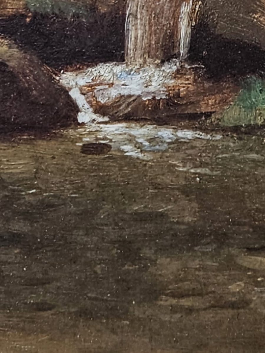 The Source, Oil On Paper By Louis Cabat-photo-4