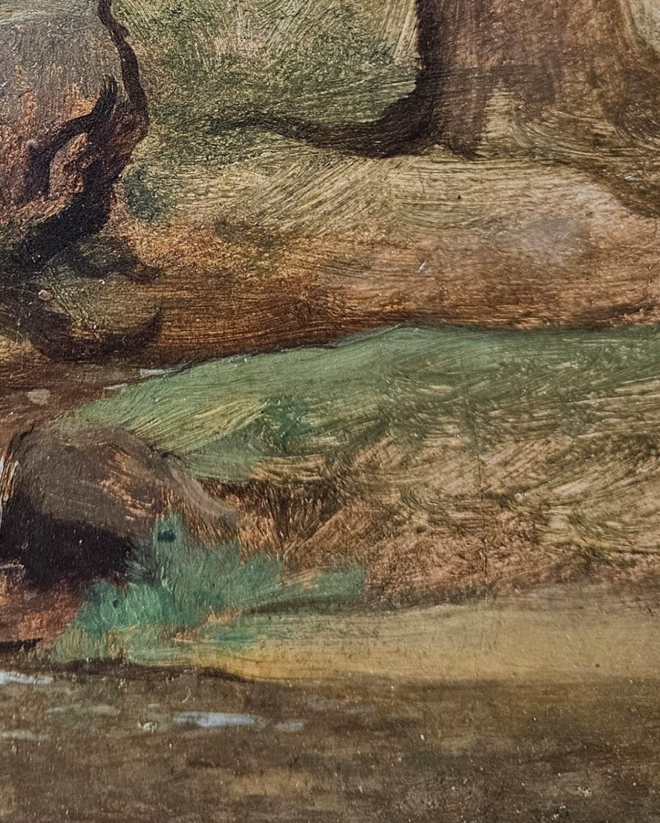 The Source, Oil On Paper By Louis Cabat-photo-2