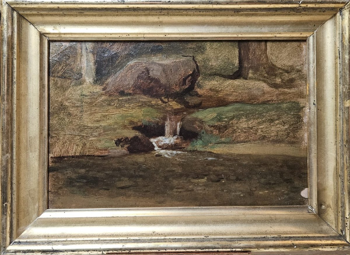 The Source, Oil On Paper By Louis Cabat-photo-3