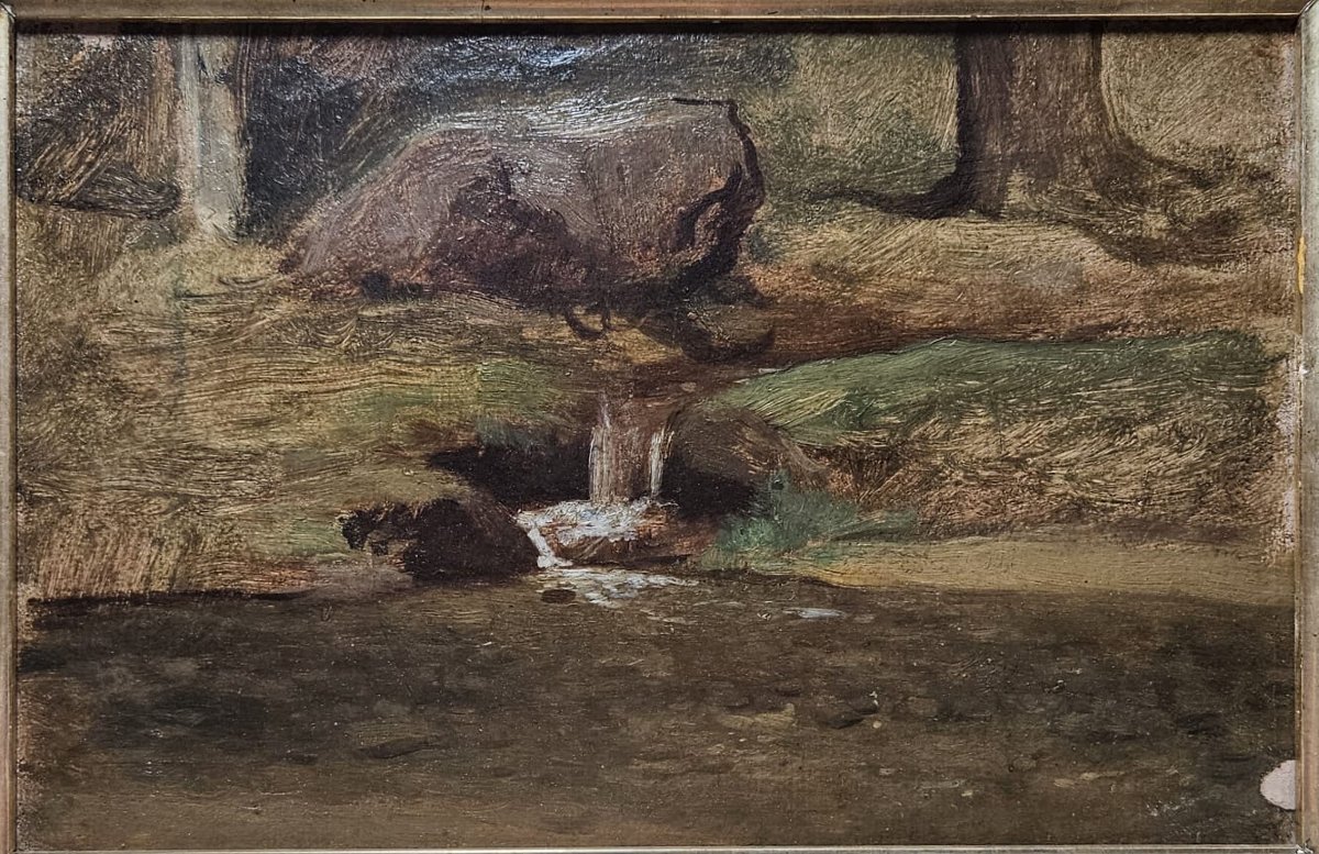 The Source, Oil On Paper By Louis Cabat