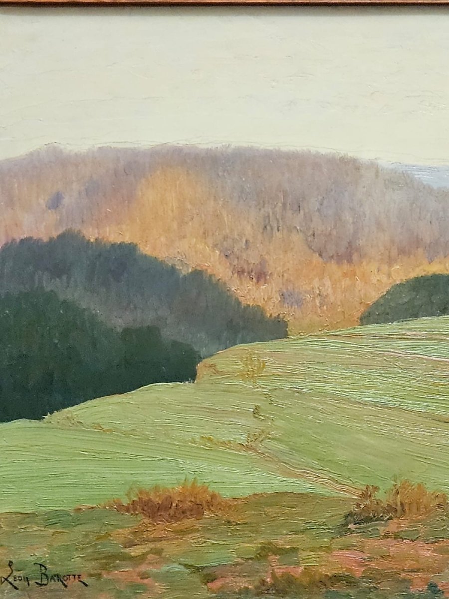 Vosges Landscape By Léon Barotte, Oil On Canvas.-photo-2