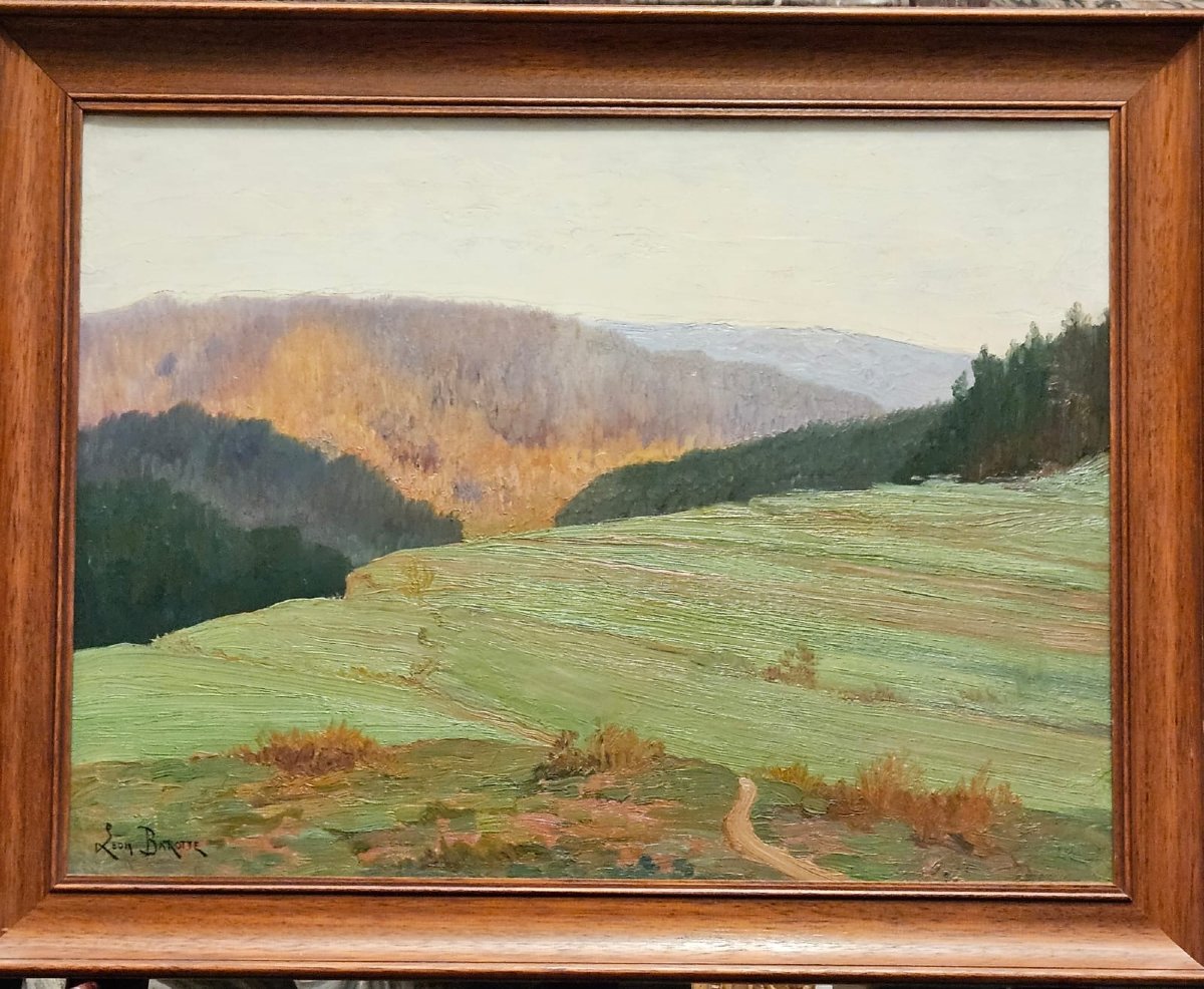 Vosges Landscape By Léon Barotte, Oil On Canvas.