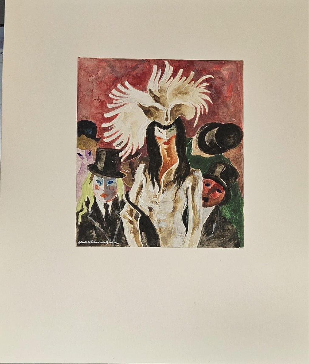 Carnival, Gouache By Paul Charlemagne