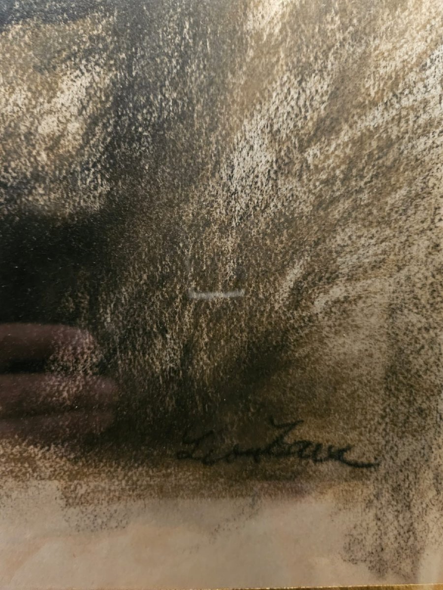 Double-sided Portrait On Paper, Gouache, And Charcoal By Léon Zack-photo-3