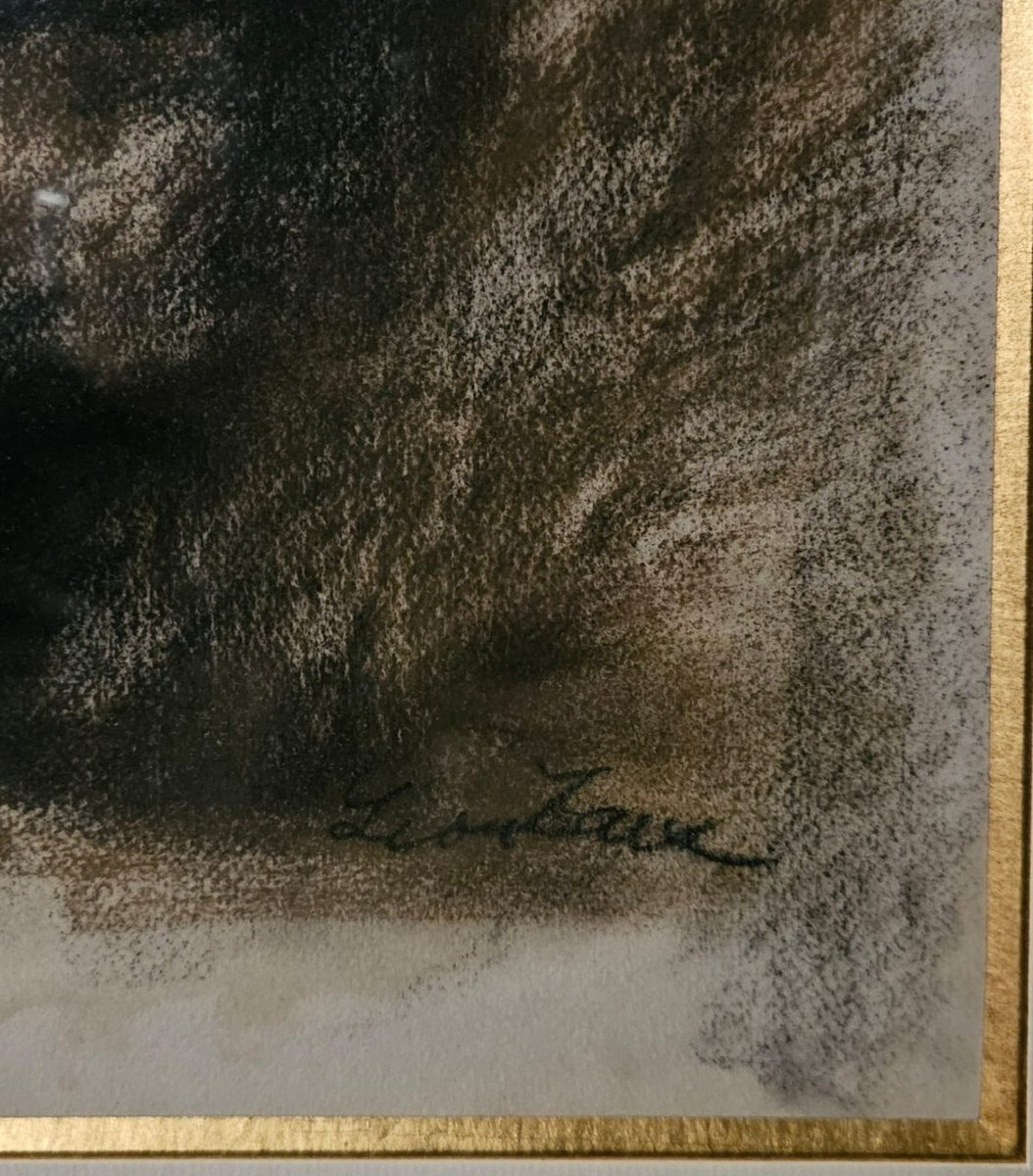 Double-sided Portrait On Paper, Gouache, And Charcoal By Léon Zack-photo-4