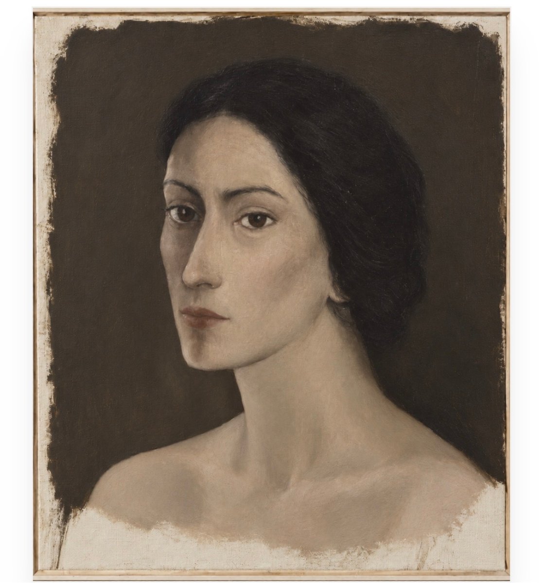 Portrait double face sur papier, gouache et fusain de Léon Zack