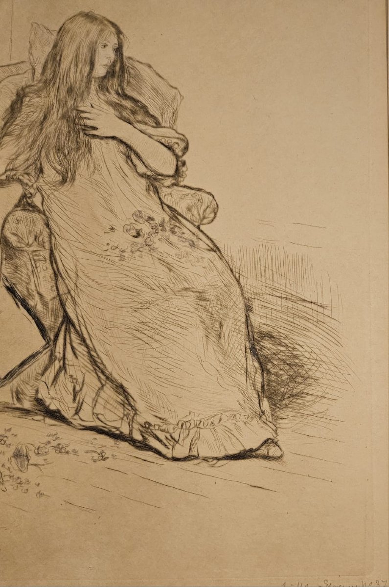 The Letter, 1898, Engraving By Jean François Raffaëlli-photo-4