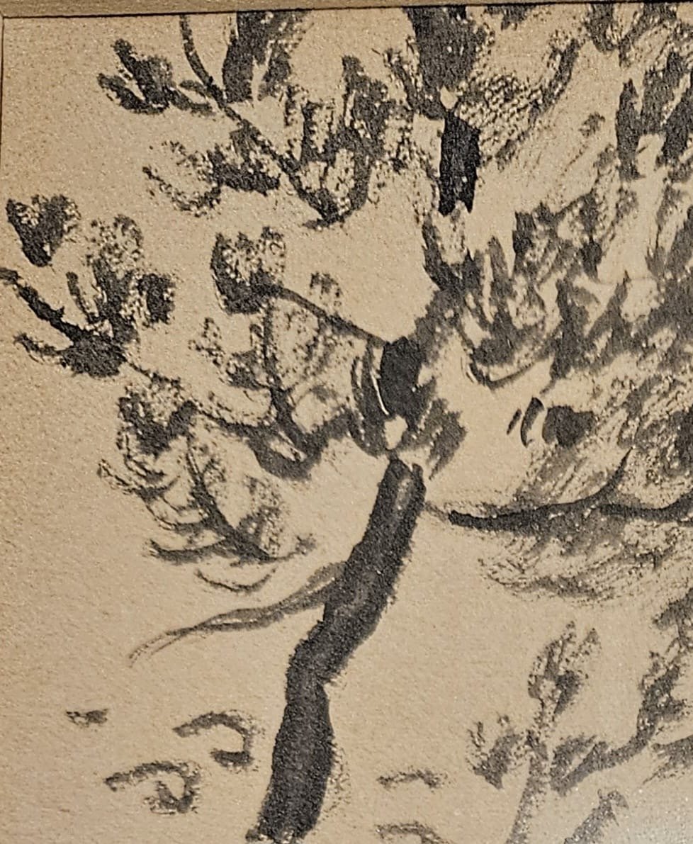 Etude d'arbres , encre au pinceau par Henry de Waroquier-photo-2