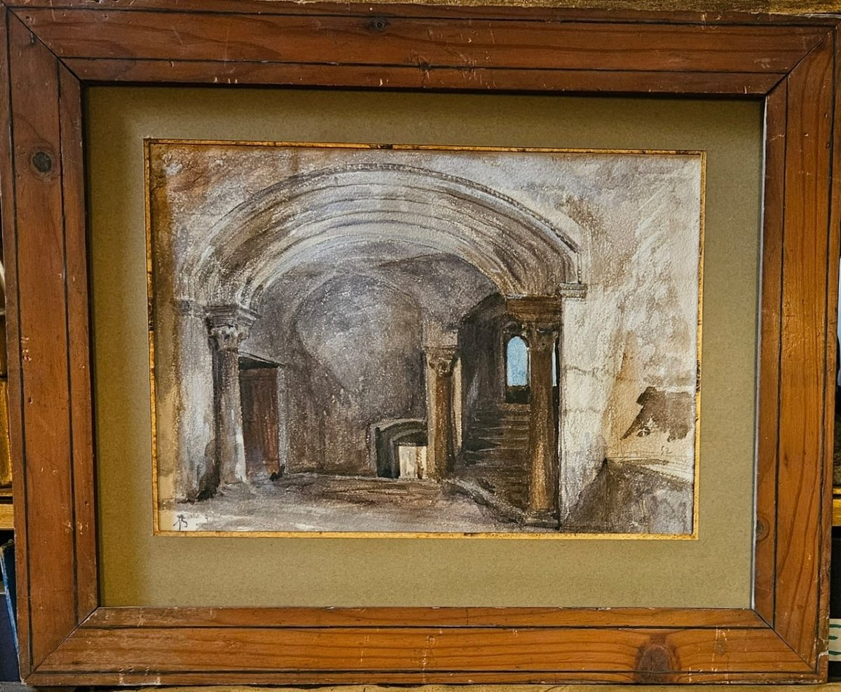 View Of The Interior Of An Italian Palace, Watercolory Benjamin Ulmann. Between 1860 And 1864.-photo-2
