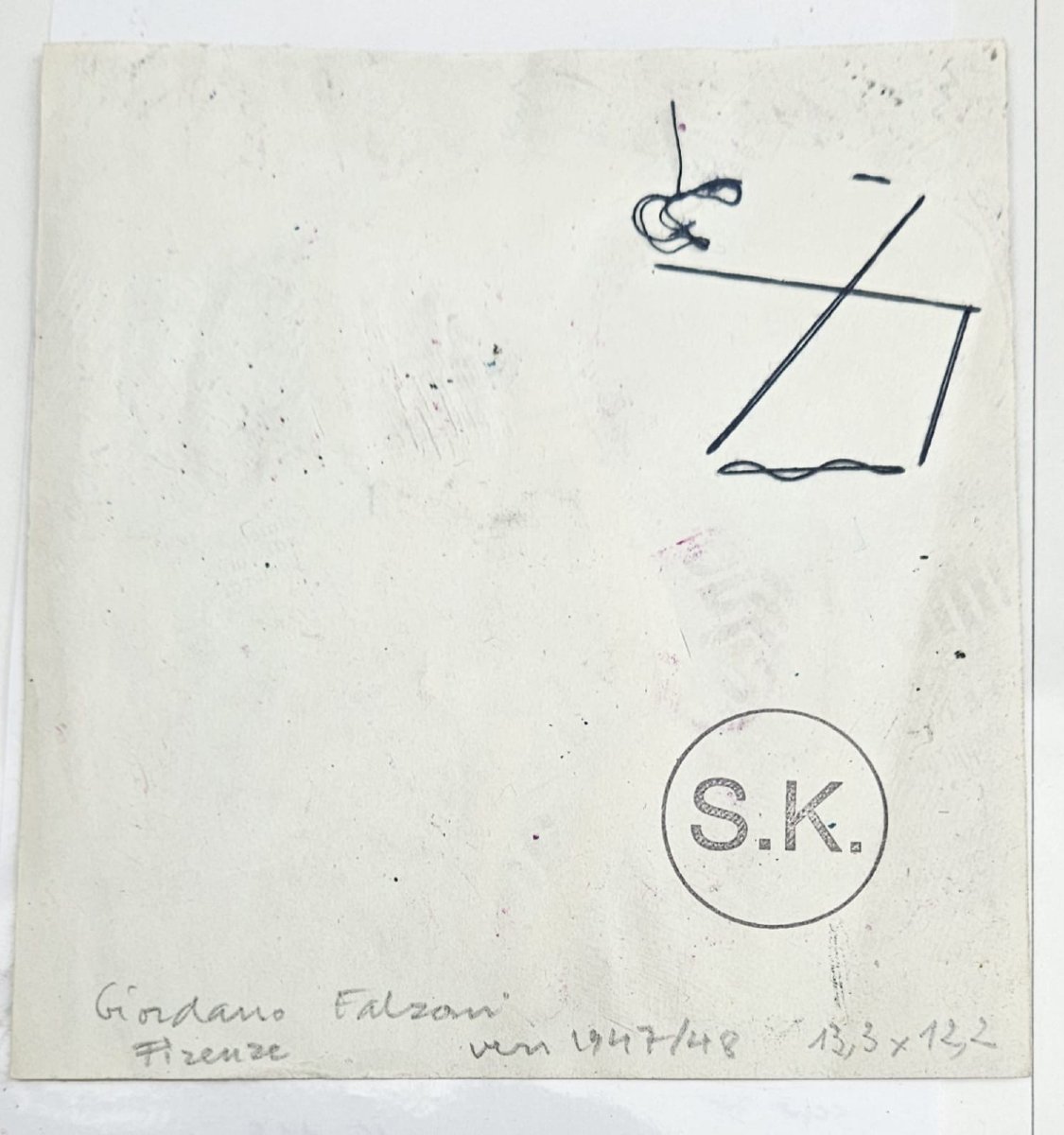 Giordano Falzoni, collage et aquarelle, 1947-48, ancienne collection Slavko Kopac-photo-8