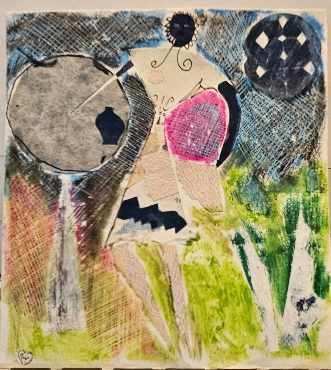 Giordano Falzoni, collage et aquarelle, 1947-48, ancienne collection Slavko Kopac