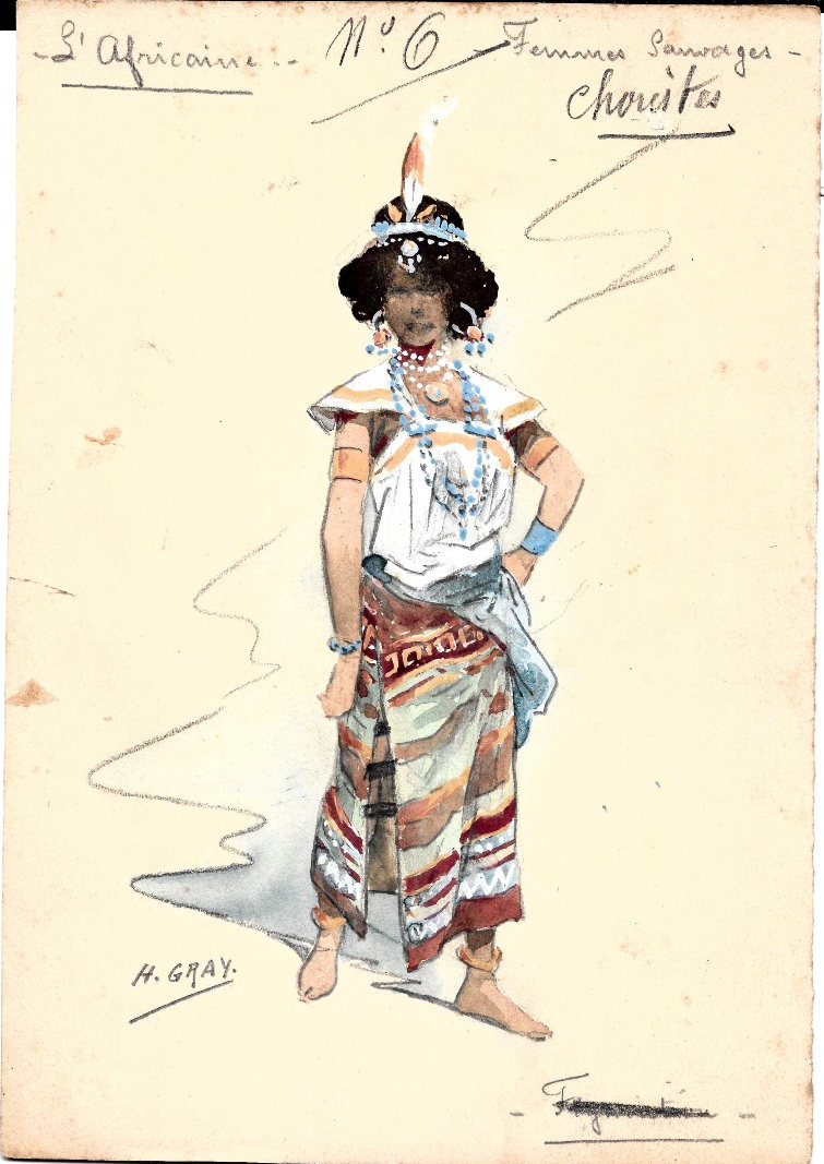 Costumes For *l'africaine*, 10 Gouaches By Henri Gray, 1899–1900-photo-3