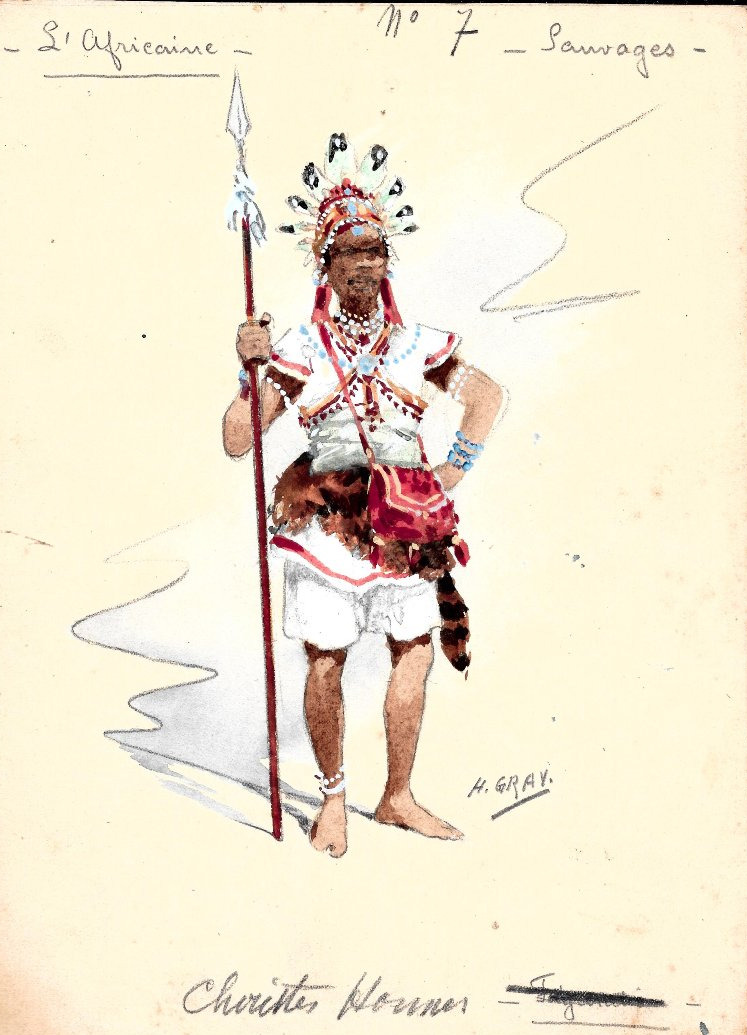 Costumes For *l'africaine*, 10 Gouaches By Henri Gray, 1899–1900-photo-6